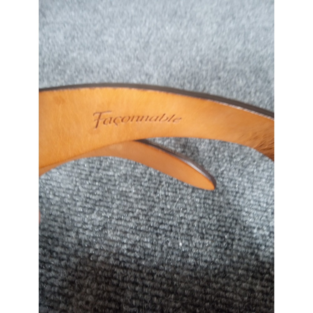Façonnable Mens Made In Italy Leather Golf Belt Faux Croc Design Brown Size 32US - Picture 6 of 7